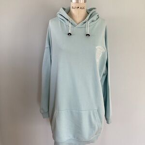 Missguided Petite Oversized Long Baby Blue Hoodie Dress Size 10P